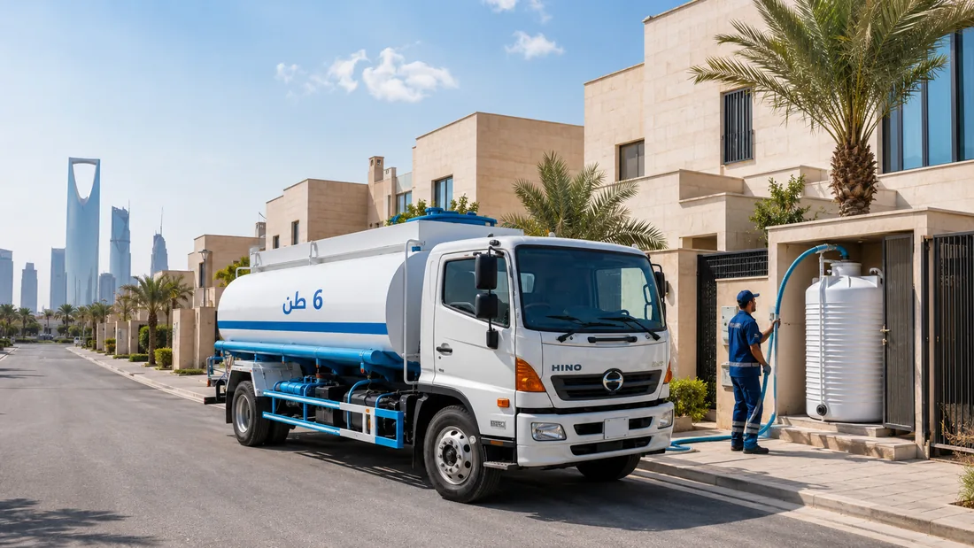 وايت مياه 6 طن أثناء تعبئة خزان منزل بالرياض